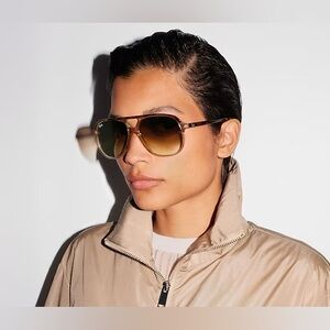 RAY-BAN BILL SQUARE SUNGLASSES TRANSPARENT BROWN GRADIENT RB2198 60-14-140 260